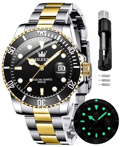 Image of OLEVS Watches for Men Quartz Fashion Business Waterproof Analog Stainless Date Week Diamond Luminous Mens Watch