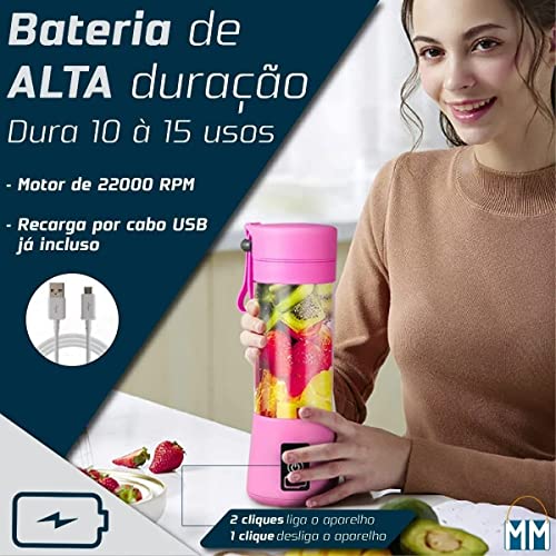 Mini USB Liquidificador Portatil 6 Lâmina Mixer Portatil Shake Coqueteleira Eletrica Sem Fio Squeeze