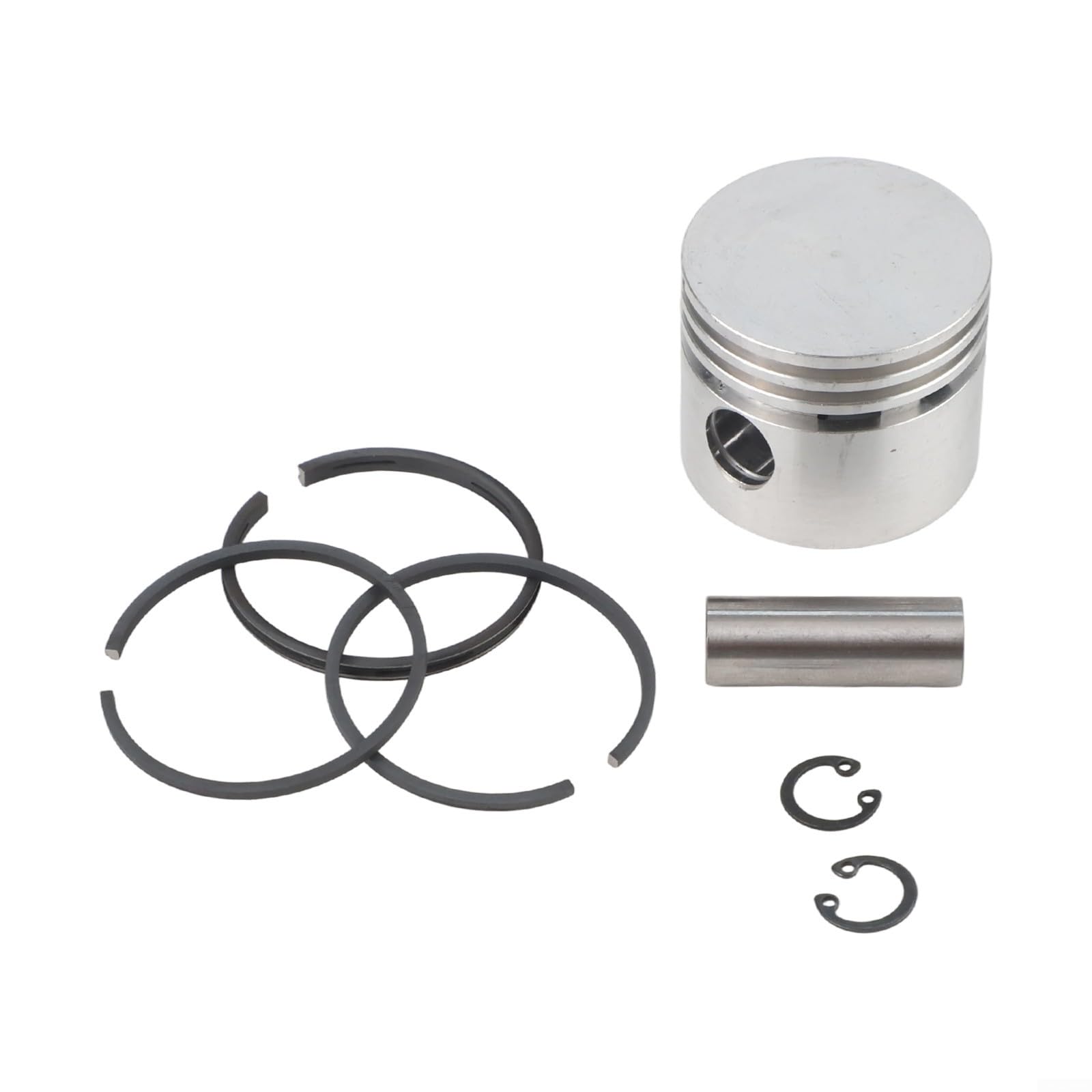 SiSinkal Air Compressor Piston and Piston-Ring Kit, Metal Replacement Parts Set, with Pin and Circlips, Compatible with Piston Air Compressors, Air Pump Accessories for Workshop Use(42mm)