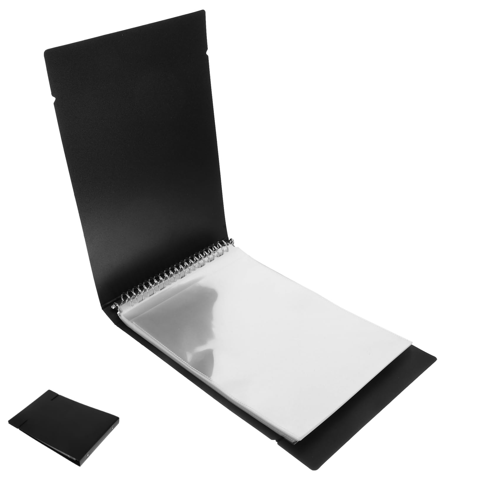 Carpeta de Chequera Negra de Plástico con Amplia Capacidad y Funcionalidad Versátil para Organizar Facturas y Documentos en Oficina o Casa