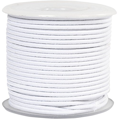 Cordon élastique, épaisseur 2 mm, blanc, 25 m