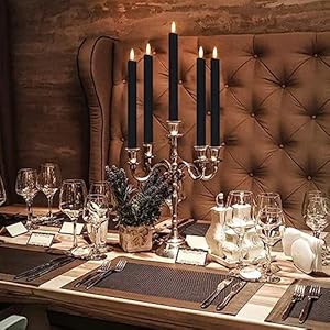 Genswinflamelessblacktapercandlesflickeringwith10keyremotebatteryoperatedledwarm3dwicklightwindowcandlesrealwaxpackof6christmashomeweddingdecor078x964inch Urban Country Home Decor Genswin flameless black taper candles flickering with 10 key remote battery operated led warm 3d wick light window candles real wax pack of 6 christmas home wedding decor078 x 964 inch urban country home decor