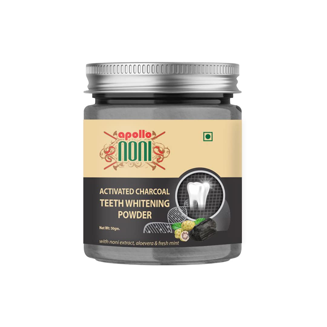 Apollo Noni Activated Charcoal Teeth Whitening Powder Dant Manjan | Enamel Safe Teeth Whitener Removes Stains Restore Your Smile & Gives Fresh Breathe Remove Plaque for Long Lasting Freshness | 50g (B0BCWRH7HP) Amazon Price History, Amazon Price Tracker