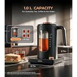 Epeios Electric Tea Kettle with Infuser,1℉ Temperature Control,1L,Dark Gray - Image 3