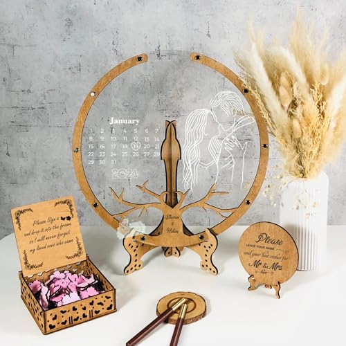 Image of Personalized Wedding Guest Book Alternative Drop Box, Rustic Maple Tree
