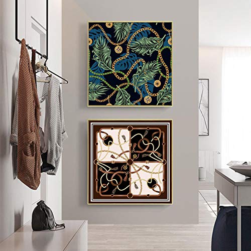 Peinture sur toile fleurs abstraites pour la décoration de salon moderne ensemble nordique 60x60cm