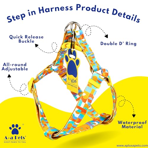 Image of A+a Pets' Step in Harness for Dogs, Cats | Soft Premium Waterproof (Abstract, S)