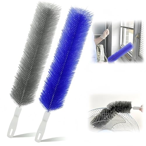 Bendable Microfiber Head 2026 Fan Cleaner Brush Reusable Dust Remover Washable ldeal for Electric Fans Air Conditioning Home Car Vents Curtain (Mixed 2 Pcs)
