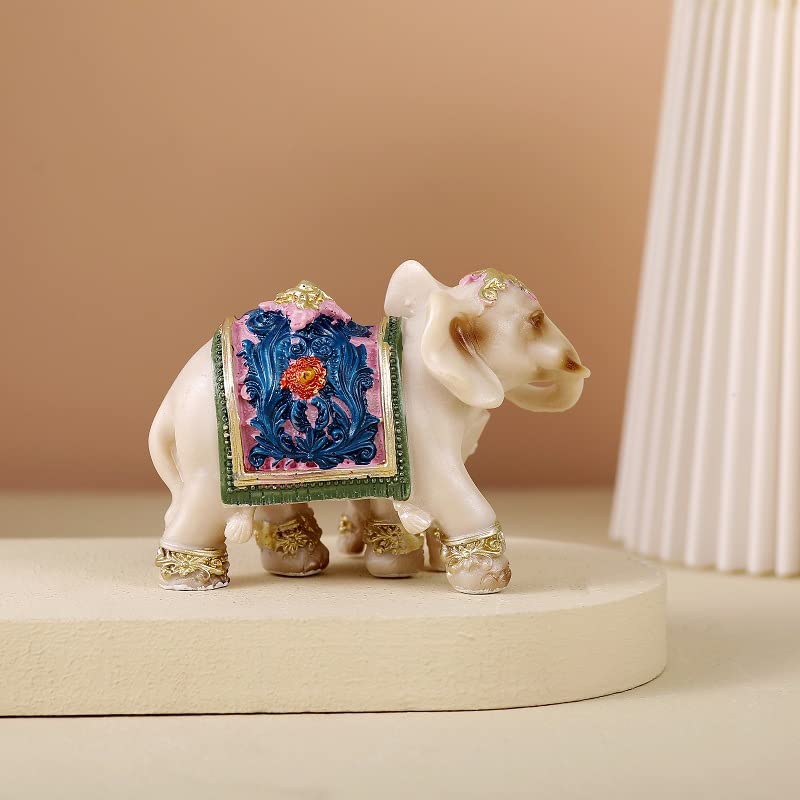 Amazon.co.jp: アイボリー カラー 風水 象像 母と赤ちゃん 象 置物 家  