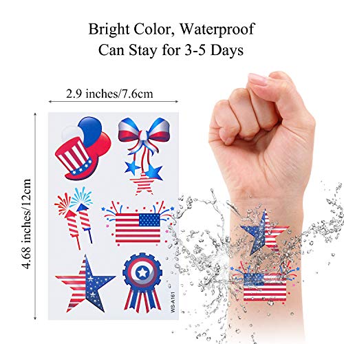 Outus 156 Pieces Fourth Of July Temporary Independence Day Temporary Patriotic Temporary For Usa Party Favors Decoretions Accessories #TOP1