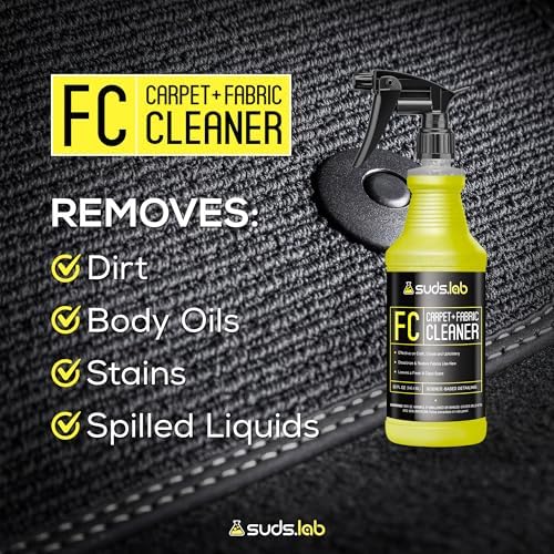 Suds Lab FC Carpet & Fabric Cleaner Interior Upholstery, Car Detailing for Seat, Cloth, Stains and Removes Odor with Clean Fresh Scent, 32oz. - 1