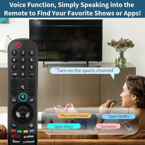 Image of LG TV Remote Compatible with LG Magic Smart WebOS 4K UHD OLED LED TV Models MR21GA MR22GA MR23GA MR24GA AKB76036207, Voice Replacement Remote Control, LED 704 VC