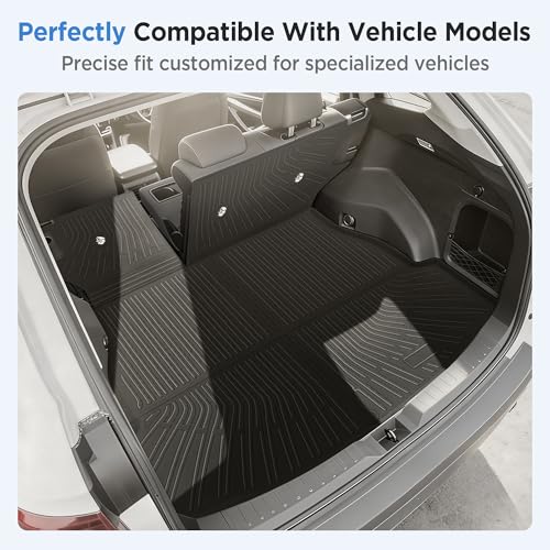 Image of Floor Mats for Toyota RAV4 2026 Hybrid Full Set All Weather Floor Mats for Toyota RAV4 Accessories 2026 TPE Back Seat Cover Protector Trunk Frunk Mat(Not for Limited with Subwoofer and PHEV)