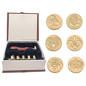 Wax Seal Stempel Set, 6 Stuks Koper Seals Vintage Klassieke Romantische Creatieve Afdichting Kit voor Vakantie…