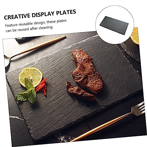 2 platos aislados para sushi color negro elegante miniatura 3
