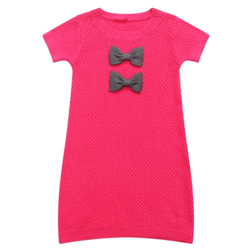 Richie House Little Girls' Spring Long Sweater Pull with Bows RH1062