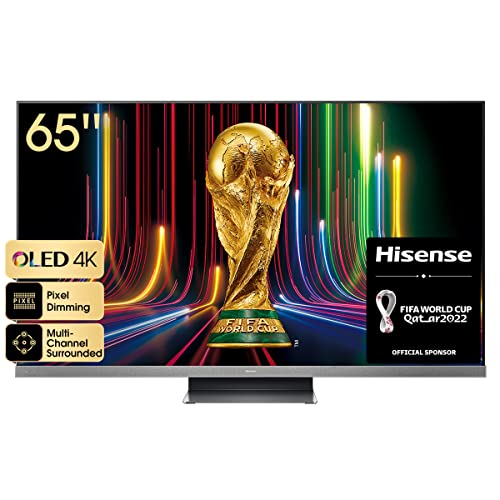 Hisense 65A9H OLED 164cm (65 Zoll) Fernseher, Sonic Screen, 4K, HDR, Dolby Vision IQ & Atmos, 3.1.2 Sound, IMAX Enhanced, 120Hz, Alexa Built-in, Google Assistant, Game Mode Pro anthrazit [2022]