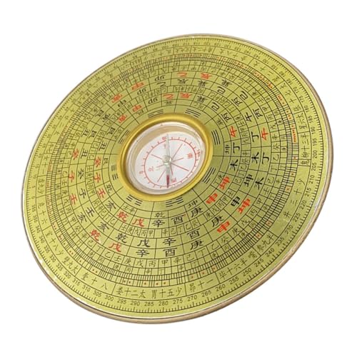 Brújula china Feng Shui redonda 14cm de aleación vintage miniatura 1