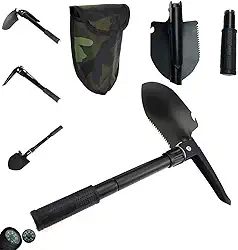 Pá Picareta Portátil Militar De Emergência Multi-função Acampamento Camping Dobrável Com Bússola Capa Abridor de Garrafa