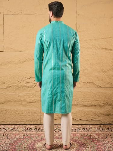 Image of Men's Embroidered Solid Calf Length Kurtas | Men | Kurtas for Mens | Straight Fit Kurta for Men's