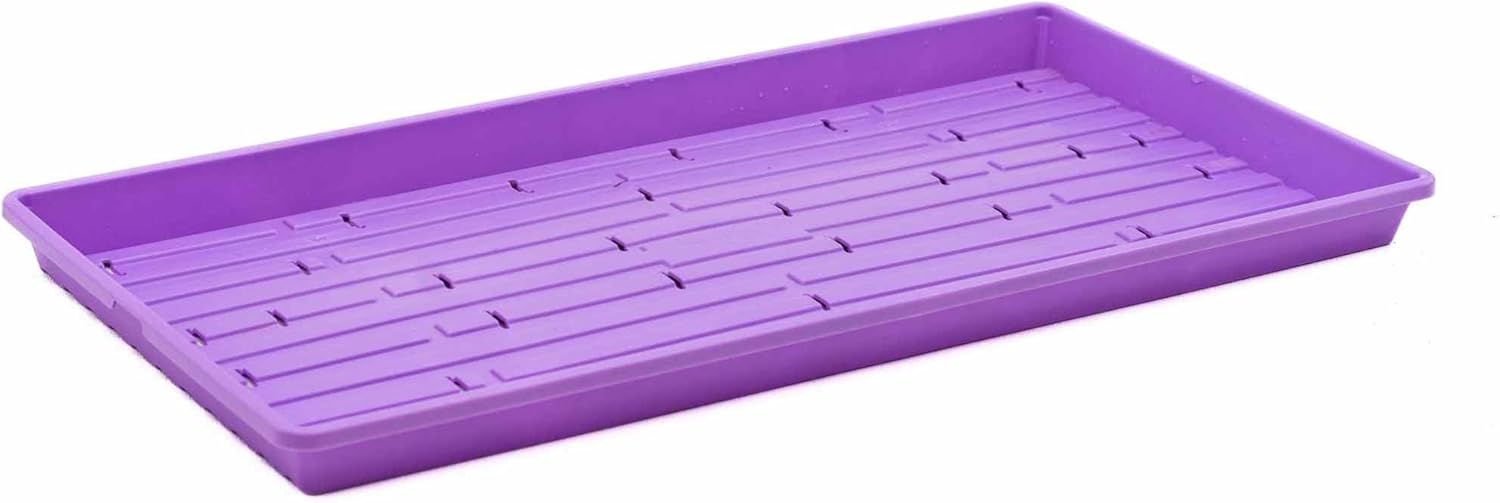 Bootstrap Farmer Microgreen 1020 Trays, Purple 10 Pack, Extra Strength with Holes Shallow Seed Plant Tray Grow Microgreens Wheatgrass Fodder Sprouting
