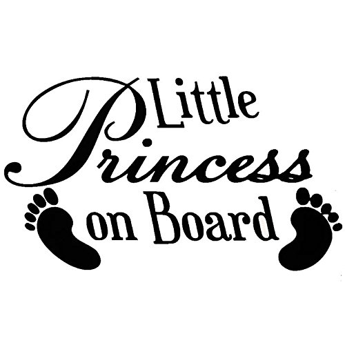 vodool Car Sticker Black Baby Feet Little Princess On Board Car Bumper Window Vinyl Decal Sticker Car Styling Decoration 26x14cm