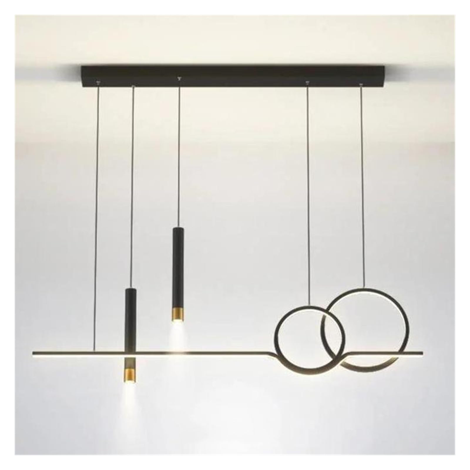 Lámparas de araña , Lámpara de araña LED nórdica for comedor, dormitorio, hotel, cafetería, restaurante, estudio, vestíbulo, sala estar, oficina, lámparas interior for el hogar(Warm white,B-Black)