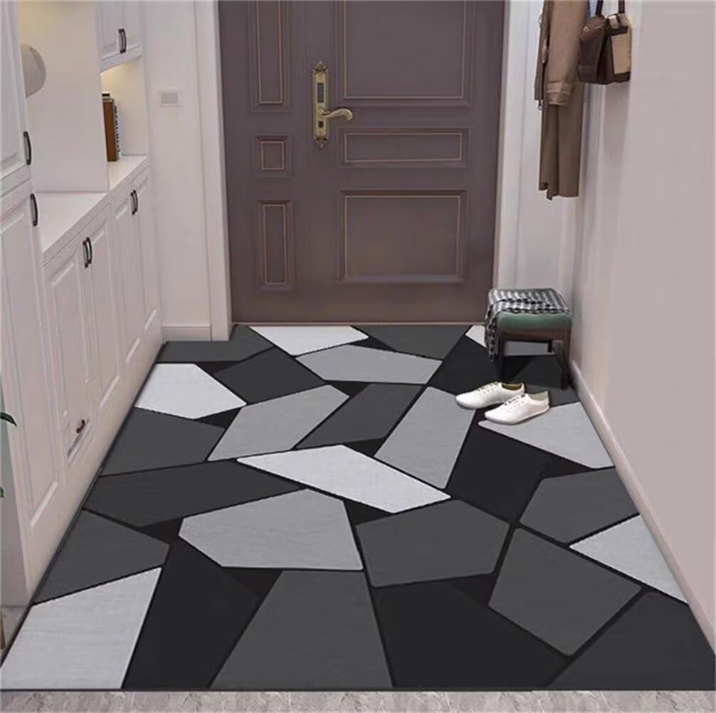 Tapis salon 140x200cm enfant gris moderne antidérapant géométrique
