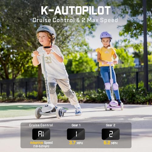 FanttikRide K9 Pro 3 Wheel Electric Scooter for Kids 3-6, Adjustable Height for Riders 3.3-4.6ft, 88 lbs, Up to 40 min, 3.5 Miles Range, AI & 2 Max Speed 3.7/6.2 MPH, UL2272 Certified