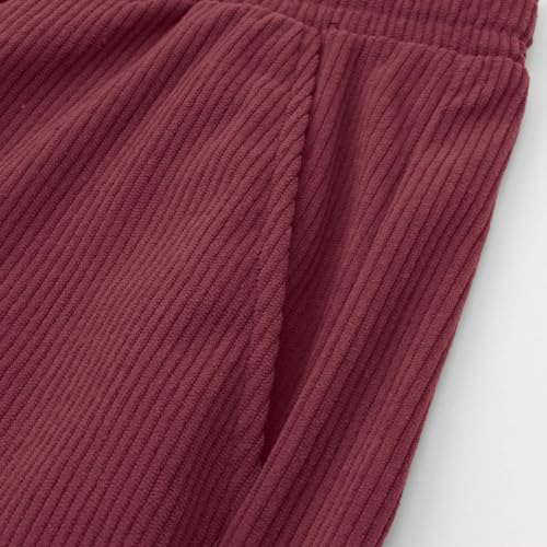 Baggy Corduroy Pants Men Elastic Waist Vintage Casual Pants Drawstring Comfy Slim Wide Leg Sweatpants with Pockets3
