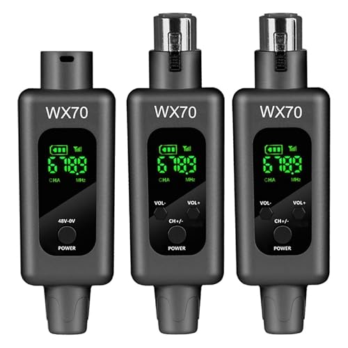 Sistema di microfono senza fili Trasmettitore e ricevitore XLR Wireless 2.4GHz per microfoni dinamici, console di mixaggio, attrezzatura per strumenti musicali (cognome Shuang)