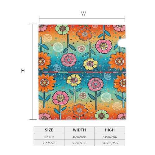 Image of Abstract Colorful Flowers Mailbox Cover Magnetic Waterproof Mailbox Wraps Post Letter Box Decor 21x18 in