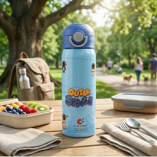 Image of Clay Craft Vacbott Sonic Double Wall Printed|18 Hours Hot and 24 Hour Cold Water Bottle Vacuum Insulated Flask Bottle|550ml, 1Pcs, Bottle for Home, Office|BPA-Free|BIS Certified|1Year Limited Warranty