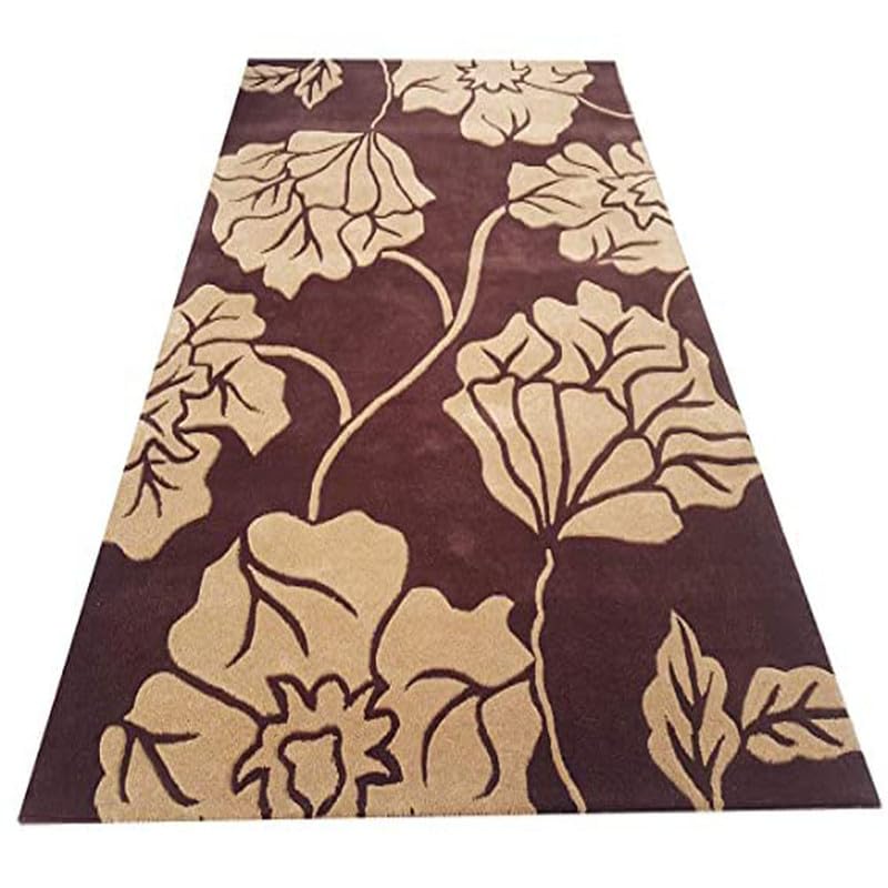Image of Embossed Handmade GH Wool Thick Geometrical Carpet is a Stylish and Practical Addition to Any Living Room 6X9