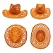 Lifup Straw Cowboy Sun Hats for Women, Western Cowgirl Hats with Shapeable Brim, Summer Beach Sun Hat Orange