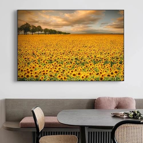 Peinture sur toile tournesol XINBAO 60x90cm décoration murale salon sans cadre