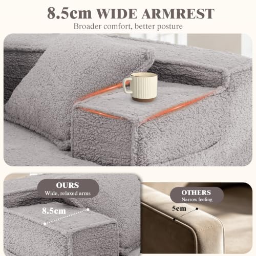 Sofá cama modular gris de 160 cm para ahorrar espacio en apartamentos pequeños sin montaje 8