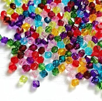 アクリル ビーズ ソロバンカット アクリルビーズ ソロバンカット 【300粒 4mm】双円錐形 透明 ビーズ