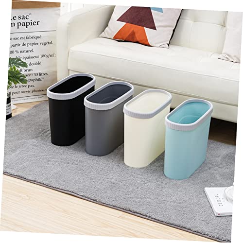 Caneca de basura rectangular negra para cocina y baño miniatura 5