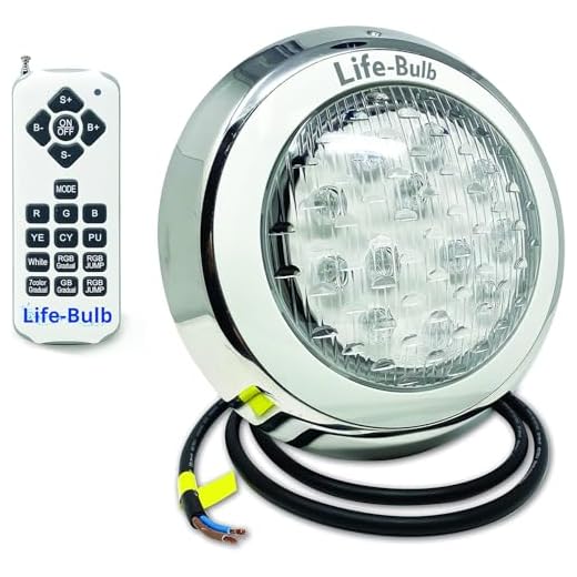 Life-Bulb LED Color Changing Wall Mount Pool Light with Remote | 75ft Cable | 12V 60W | Lifetime Replacement Warranty | Optional No Drilling Required Installation Kit*