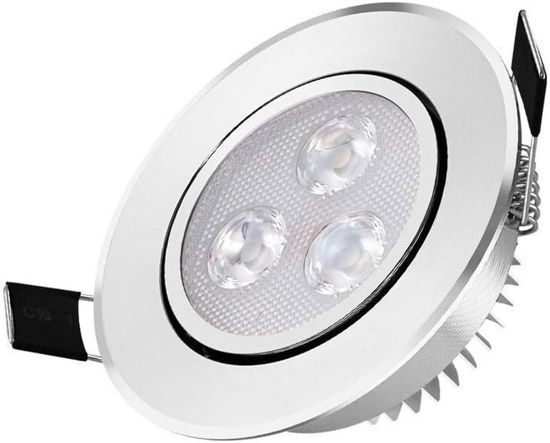 CucCe ZCX LED Downlight 3W Recessed Ceiling Light Fireproof Silver Panel Flat Panel Light Non-adjustable LED Recessed Downlights (Color : (4000K Neutral, Size : 7W)