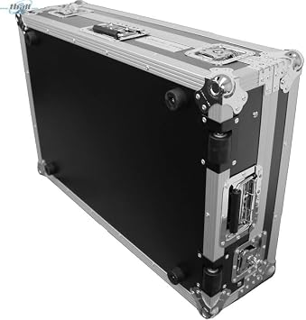 DEEJAY LED TBHDDJREV7LT DJL Fly Drive Case for Pioneer DDJREV7 Pro DJ Controller or Similarly Sized Equipment with Laptop Shelf with Wheels