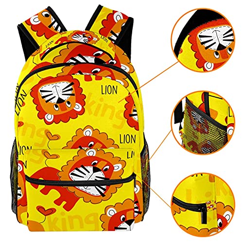 Sac à dos de voyage lion jaune confortable contre le mal de dos - 3