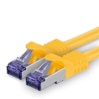 1aTTack.de Cat.7 Cavo di Rete 15m - Giallo - 1 Pezzo - Ethernet LAN Cat.7 SFTP PIMF