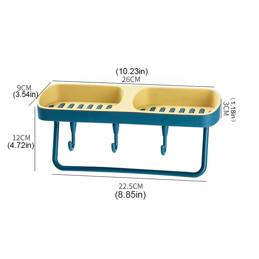Jabonera Autodrenante Hogar sin punch-Free Drenado de la pared Estructura de jabón de lavabo interior Baño de cocina Aseo de la cocina Plástico de doble capa plato Jabonera Jabonera Guardar