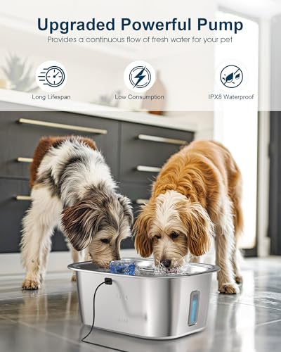 Image of Dog Water Fountain Pump Replacement for D2341, D2419, D2223, D2322 Models, Pet Water Fountain Replacement Pump for PETNF Stainless Steel Large Dog Fountain for Large Dogs, Long Lifespan, Ultra Quiet