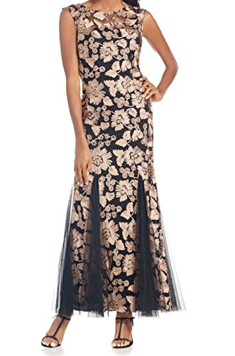 Image of Alex Evenings Women's Long Length Fit and Flare Mother of the Bride Dress with Godet Detail (Petite and Regular Sizes)