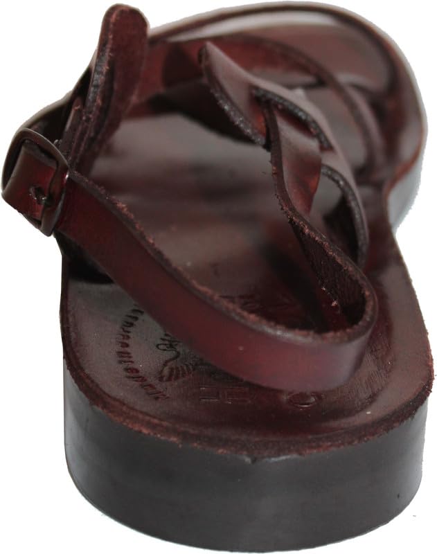 Holy Land Market Men/Women Biblical Jesus Leather/Embroidered Sandals/Slides From Jerusalem (Moses Style)3