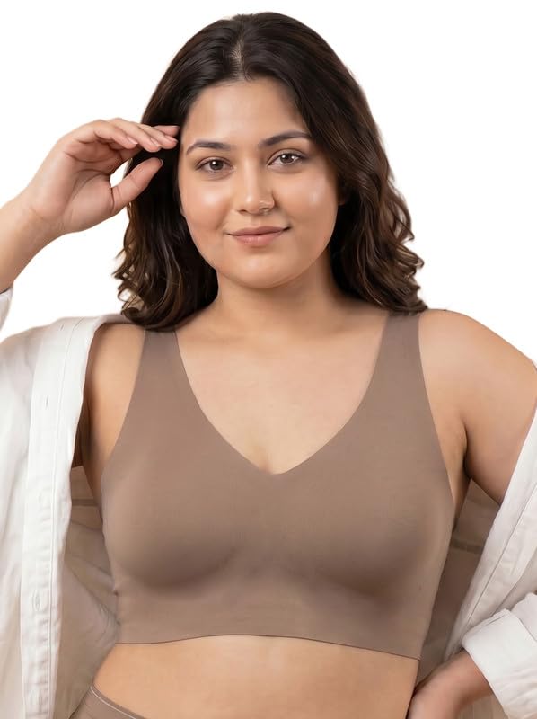 tweens Cotton Padded Plus-Size Bonded Bra for Women | Full Coverage Broad Straps | Light Padding | Seamless Wire-Free No-Dig Comfort | Breathable Cotton | Elastic-Free No Marks | Pack of 1|-picture-18