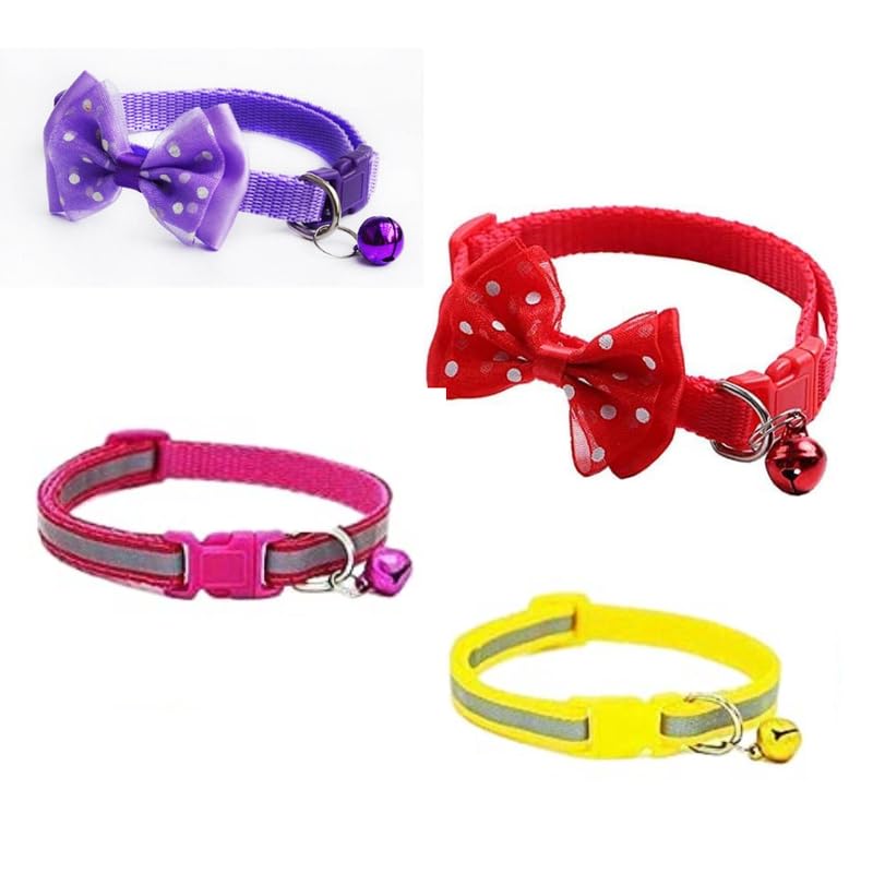 KittuPet Pack of 4 pcs Relfective Collar 2 and 2 pcs Bow tie Collor for Your Kitten Pupies Dog Size 10 MM Random Color (B0CY87B35K) Amazon Price History, Amazon Price Tracker